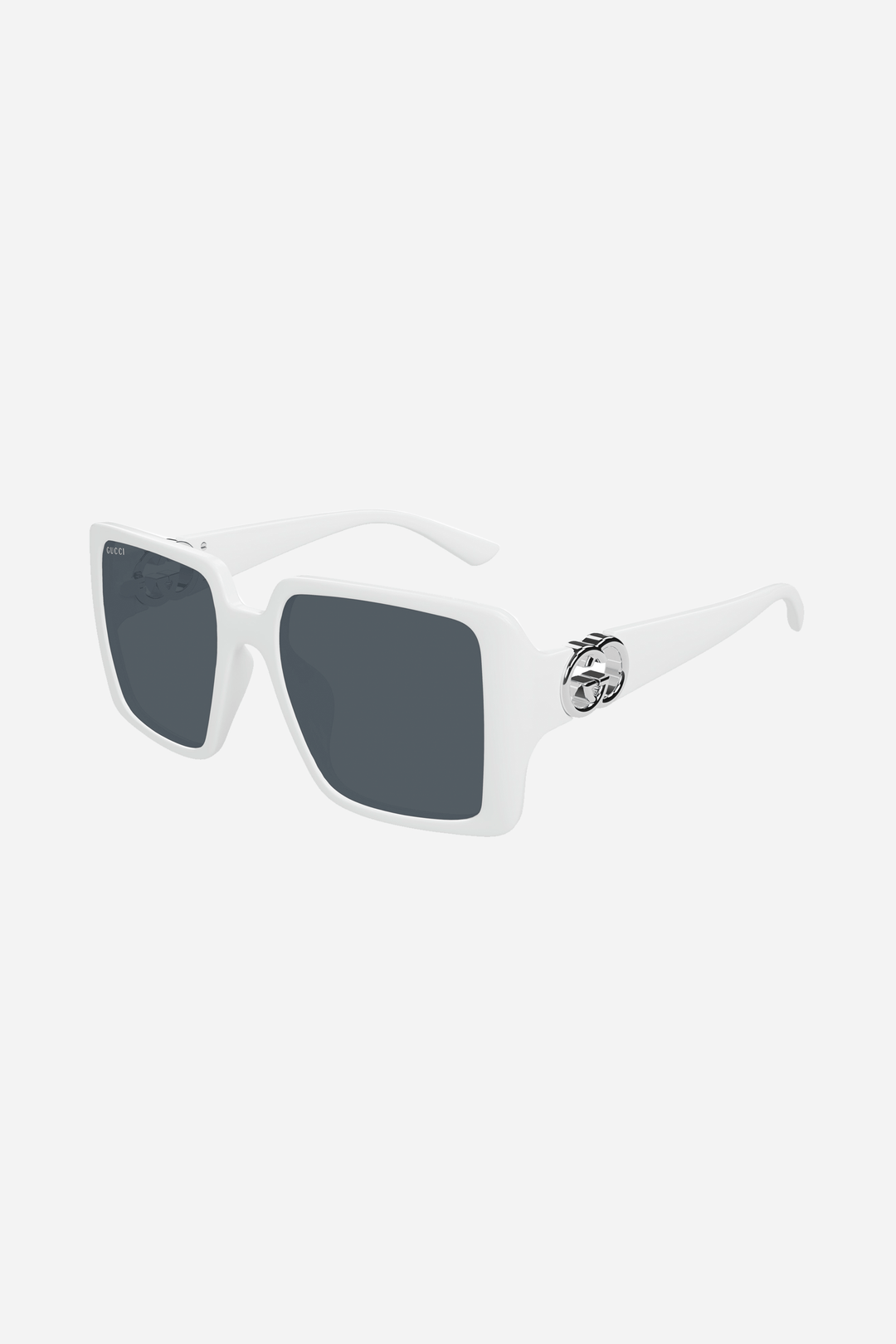 White oversized Gucci sunglasses