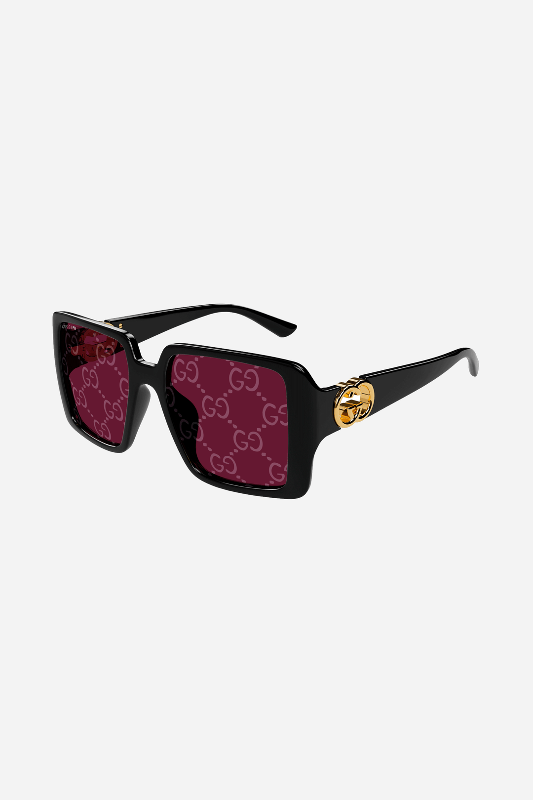 Black and burgundy overzised Gucci sunglasses