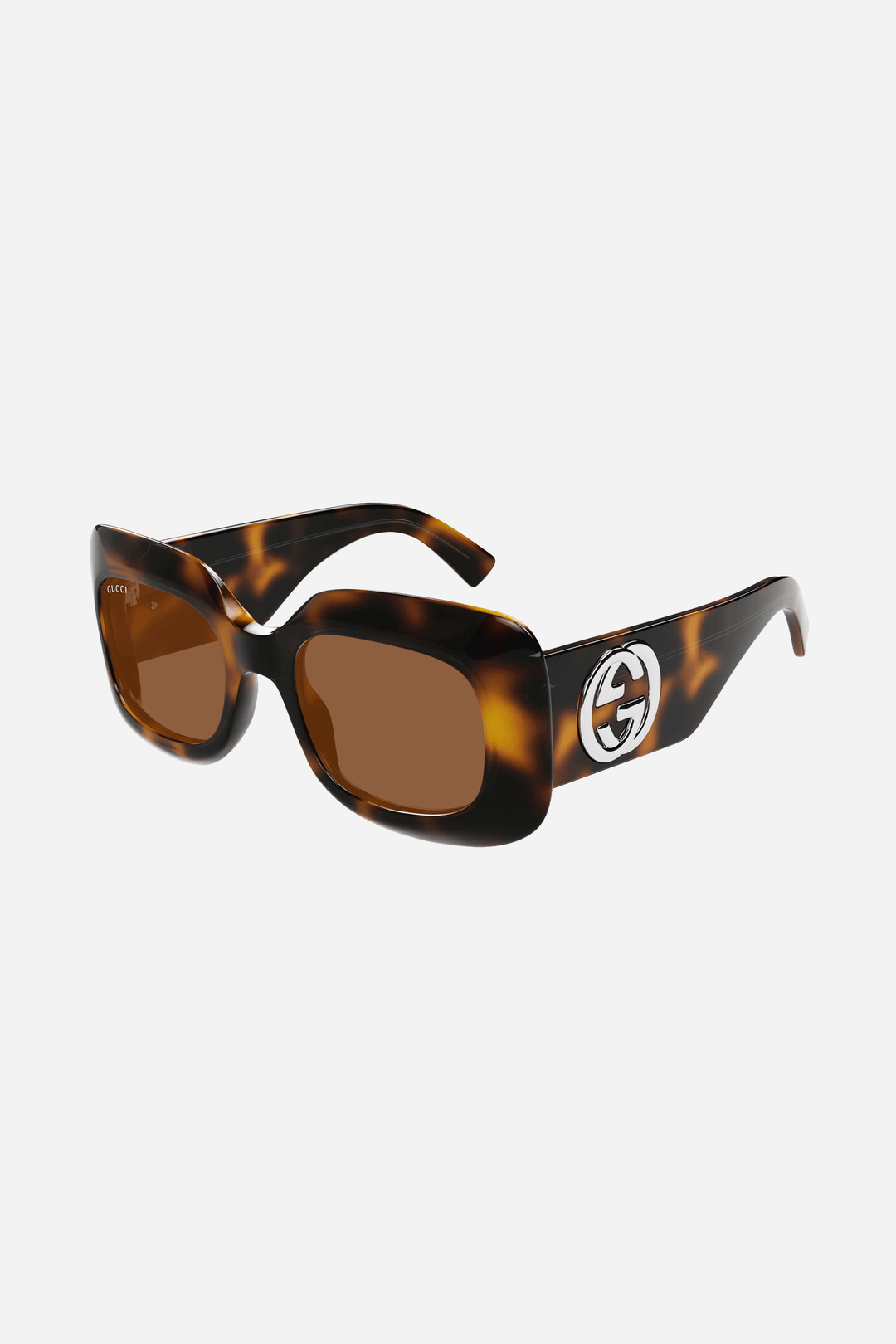 Havana squared Gucci sunglasses with brown lense