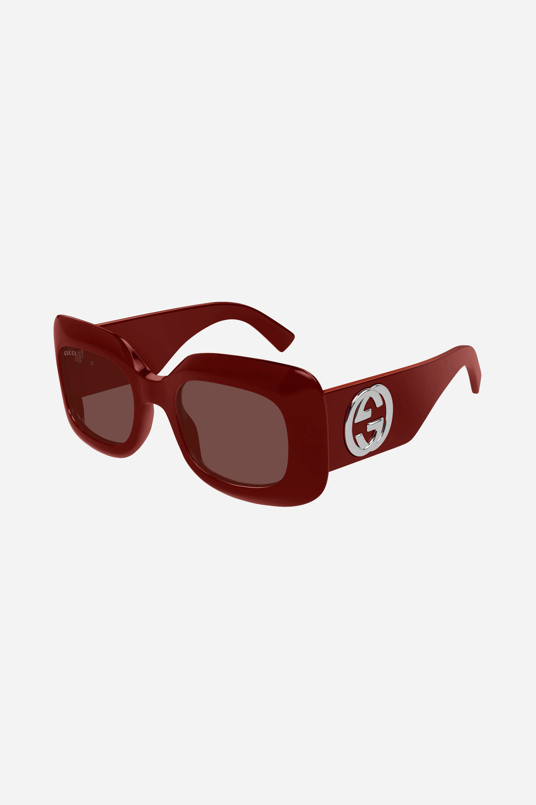 Burgundy squared Gucci sunglasses