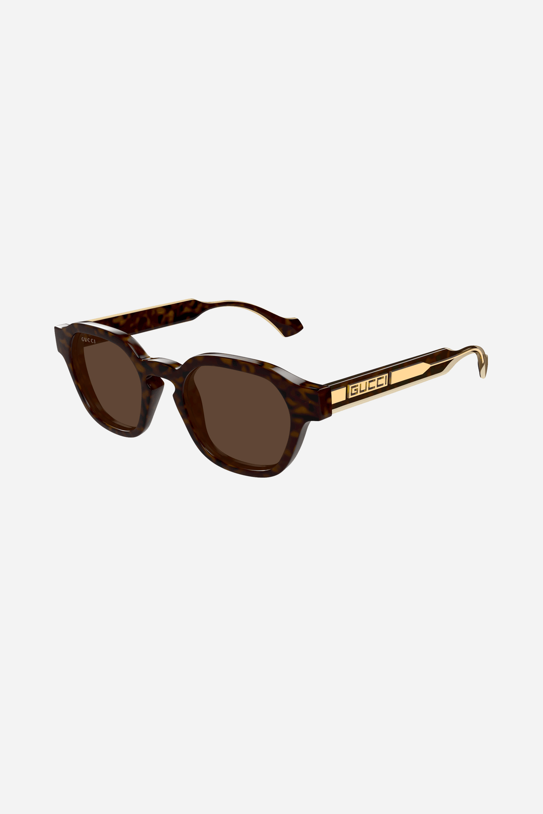 Geometric brown and gold Gucci sunglasses