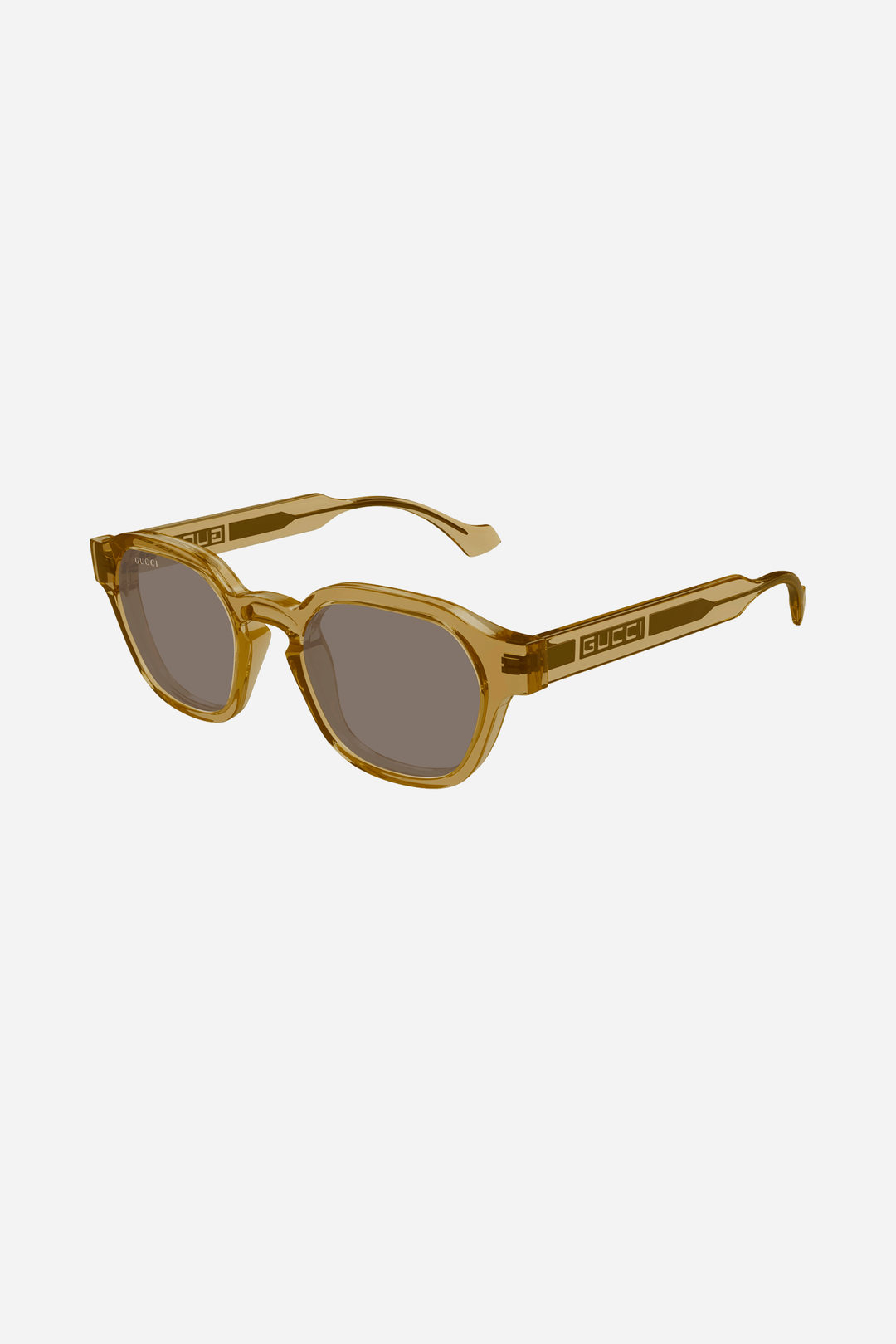 Geometric yellow transparent Gucci sunglasses